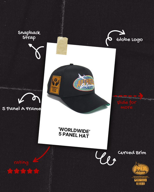 'WORLDWIDE' 5 PANEL HAT